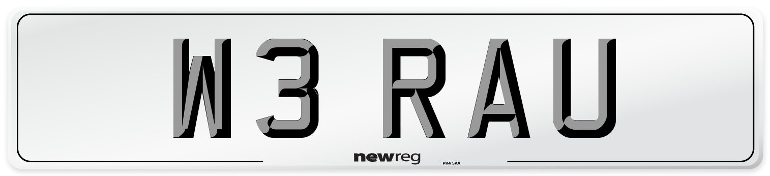 W3 RAU Number Plate from New Reg